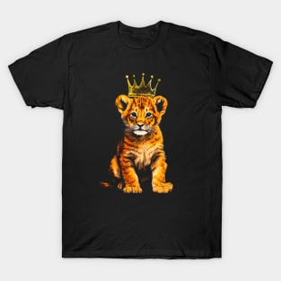 Crayon Lion Cub With Crown #2 T-Shirt